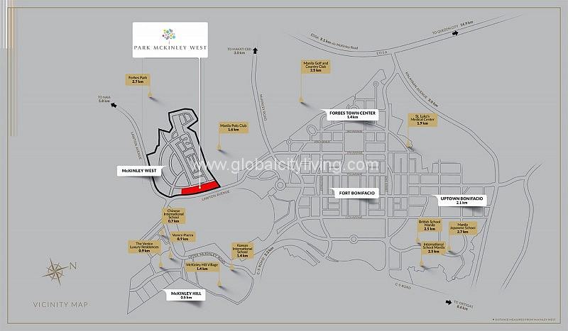Vicinity Map Park-McKinley-West-Preselling Condo For Sale in Mckinley West Fort Bonifacio BGC
