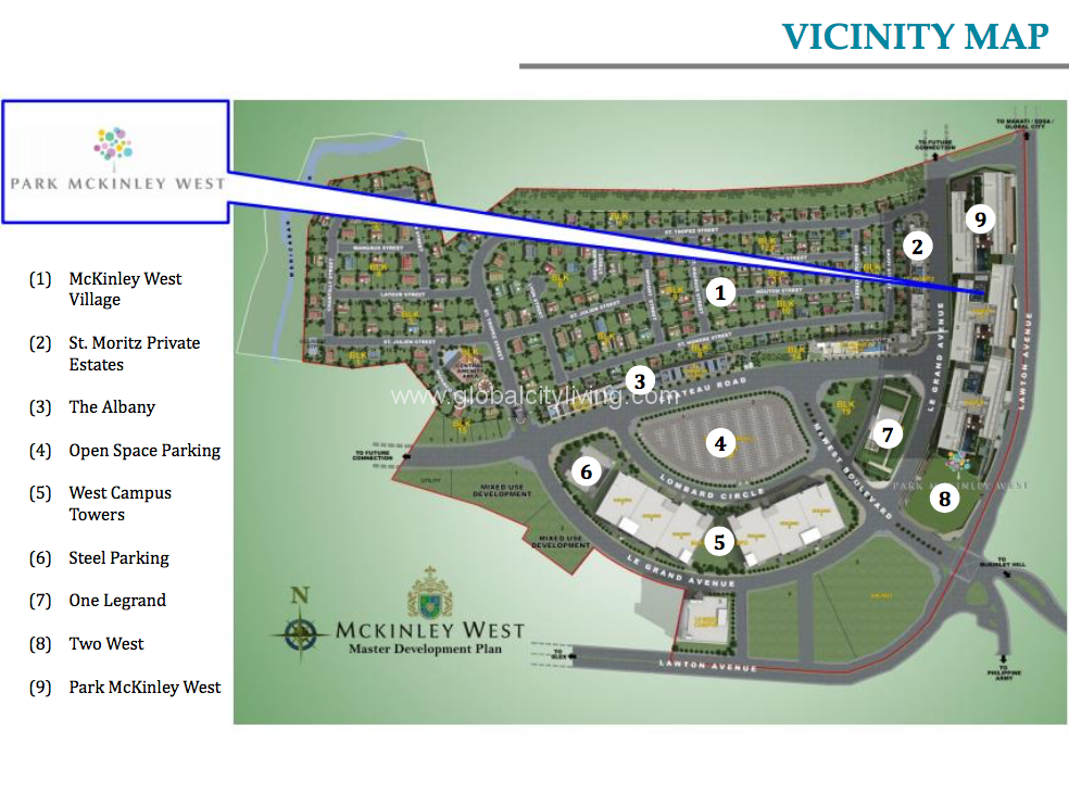 vicinity maps preselling condo for sale in park mckinley west fort bonifacio global city taguig