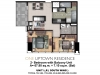 One Uptown Residence Unit Layout 2BR+Bal (74.9sqm)